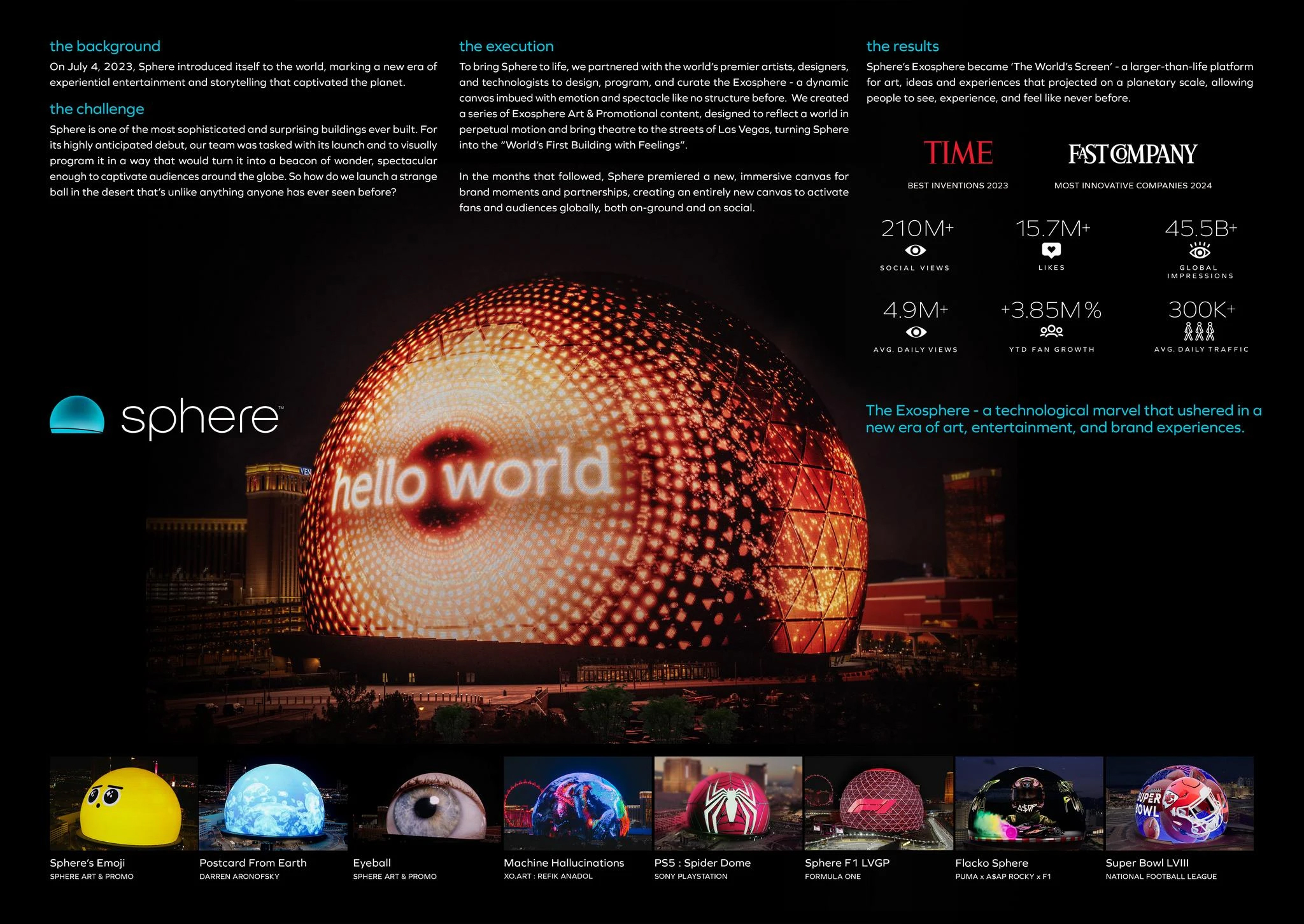 Sphere Exosphere Sphere Entertainment Las Vegas